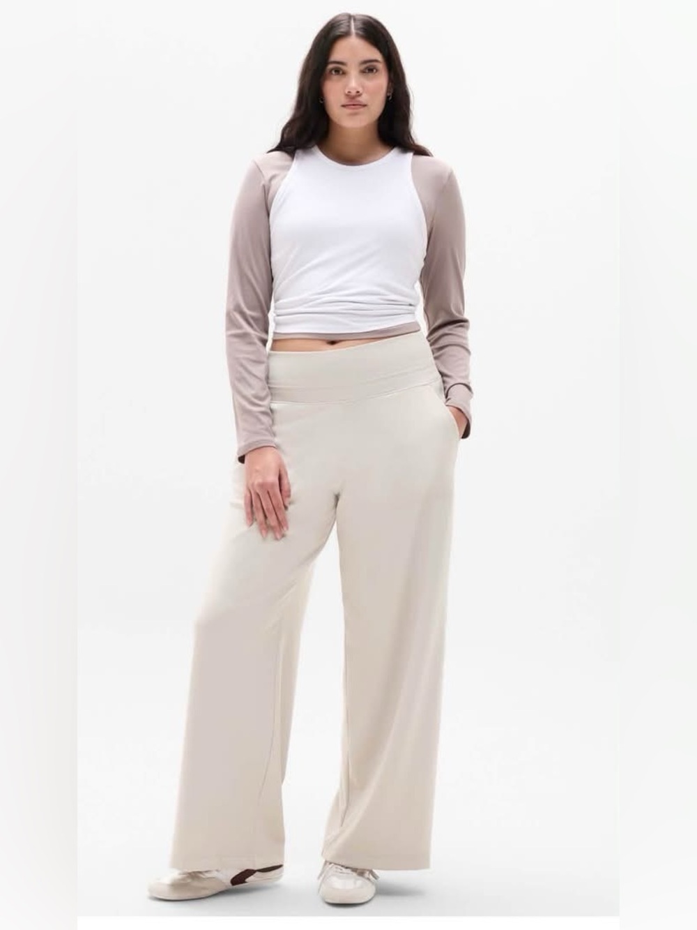 Athleta Wide-Leg Lounge Pants in Light Cream Venice flare pant XL stretch new